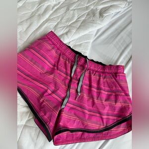 Lululemon Run: Roll Down Short in Elevation Stripe Pow Pink